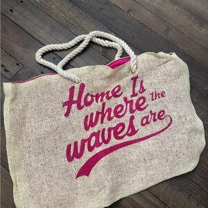 Woven Beige Tote Bag